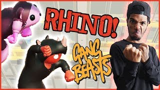 CAN THE RHINO BE DEFEATED?! - Gang Beasts Gameplay