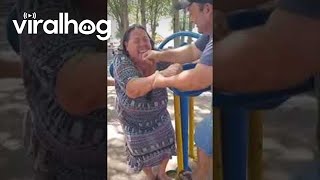 Woman Loses Her Teeth Trying to Exercise on Playground Equipment || ViralHog