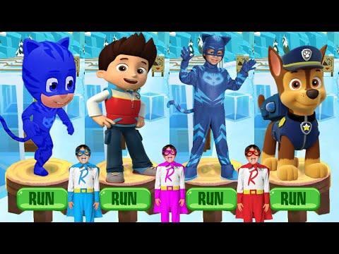 Tag with Ryan vs PAW Patrol Ryder Run - PJ Masks Catboy Update vs All Characters Unlocked - Gameplay