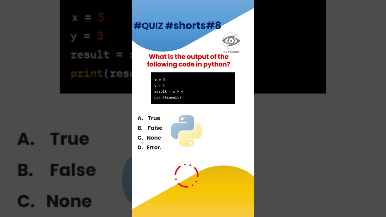 Python Puzzle: Unraveling Boolean Logic and Code Results #8 #gkcoding @RayVision2 #codingskill #code