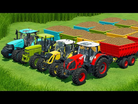 JOHN DEERE vs FENDT vs CLAAS vs CASE TRACTORS BATTLE - Farming Simulator 22