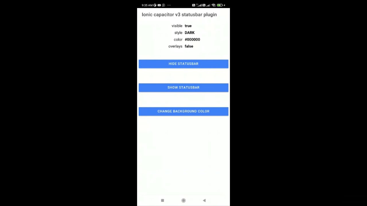 ionic capacitor v3 status bar plugin