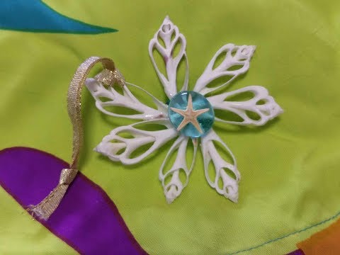 Seashell Snowflake Ornament Nautical Christmas