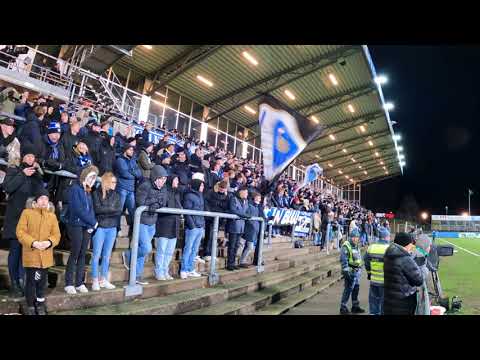 Halmstads BK Boys in Blue supporters på Örjans Vall mot Hammarby 28.11.2021