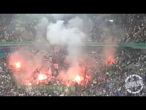 DFB Pokal: FC Schalke 04 - Eintracht Frankfurt, 18.4.2018, Intro und Support der Frankfurter