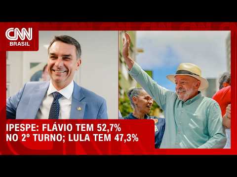 Flávio tem 52,7% dos votos válidos no 2º turno; Lula, 47,3%, aponta pesquisa | CNN AGORA