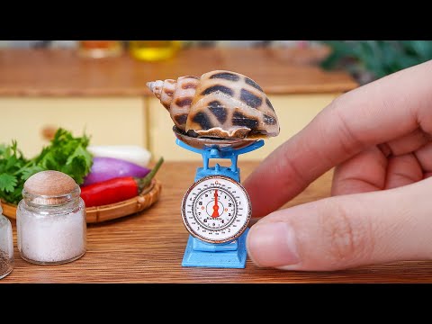 Tasty Miniature Escargot Snails In Garlic Butter | ASMR Cooking Mini Food