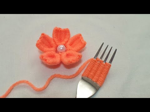 Amazing Flower Crafts Ideas with Woolen yarn - Hand Embroidery Design - Sewing Hack - Easy Trick