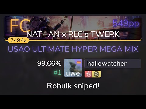 hallowatcher | USAO - USAO ULTIMATE HYPER MEGA MIX [NATHAN x RLC's] +HDHR 99.66% {#1 549pp FC}- osu!
