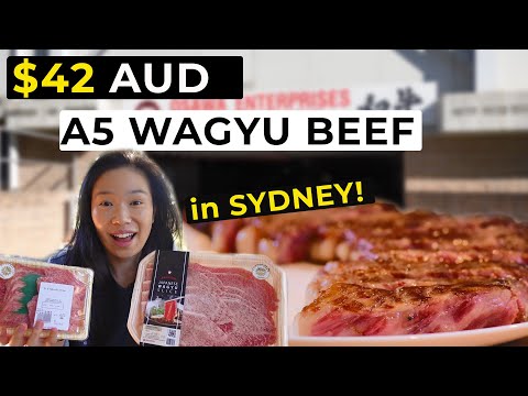 $ 42 JAPONÊS A5 WAGYU BEEF na AUSTRÁLIA! Kobe Beef Yakiniku em casa (Sydney Vlog)