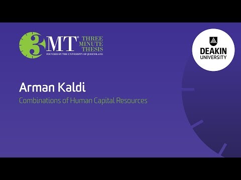 2018 Deakin University - Three Minute Thesis (3MT) - Arman Kaldi