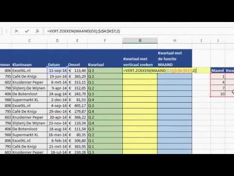 Excel - Deel 4 Kwartalen en tekst (incl. TEKST functie) - ExcelXL.nl trainingen en workshops