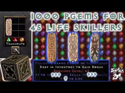 Beginner's Guide To Grand Charms! Rerolling 1K P. Gems For Skiller +Life GCs! - Diablo 2 Resurrected
