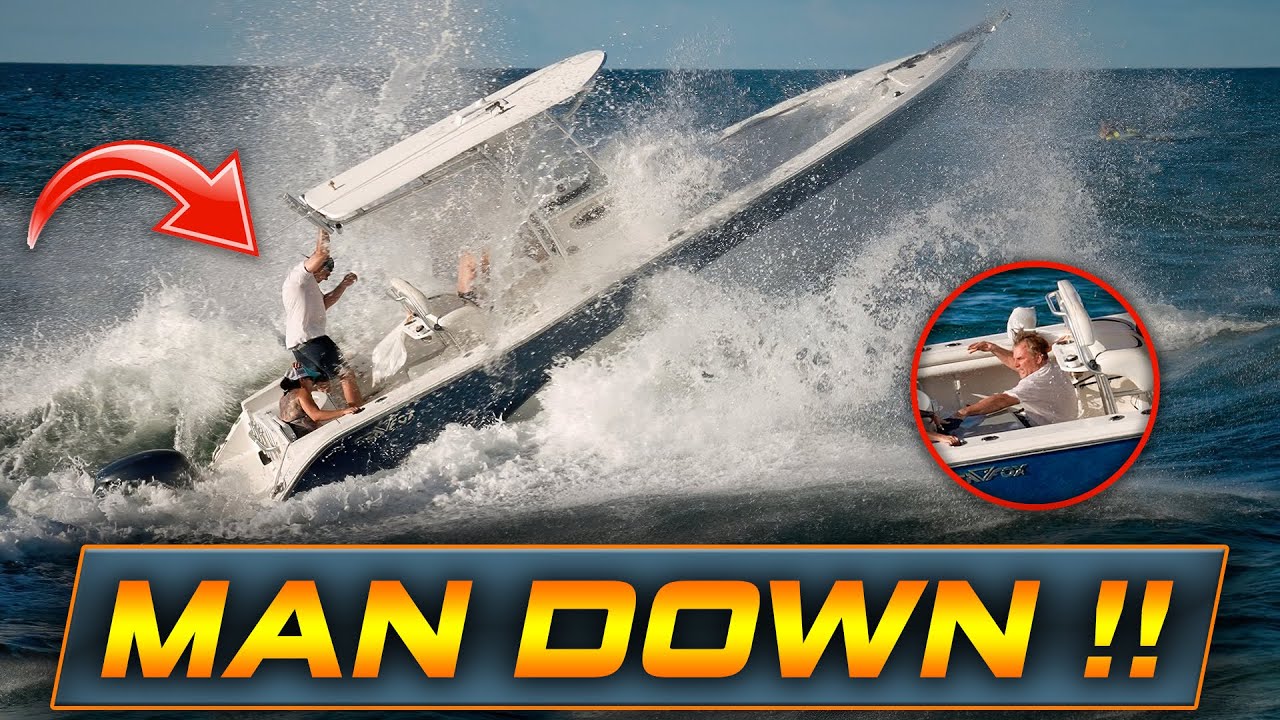 OUCH! PASSENGER GOES DOWN HARD AT HAULOVER INLET !! | WAVY BOATS | HAULOVER BOATS