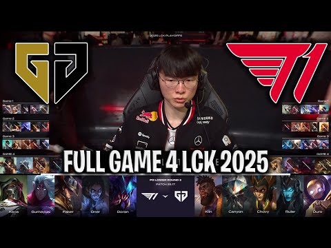 GEN vs T1 GAME 4 LCK 2025 SUMMER PLAYOFFS | GENG ESPORTS vs T1 G4 LCK 2025