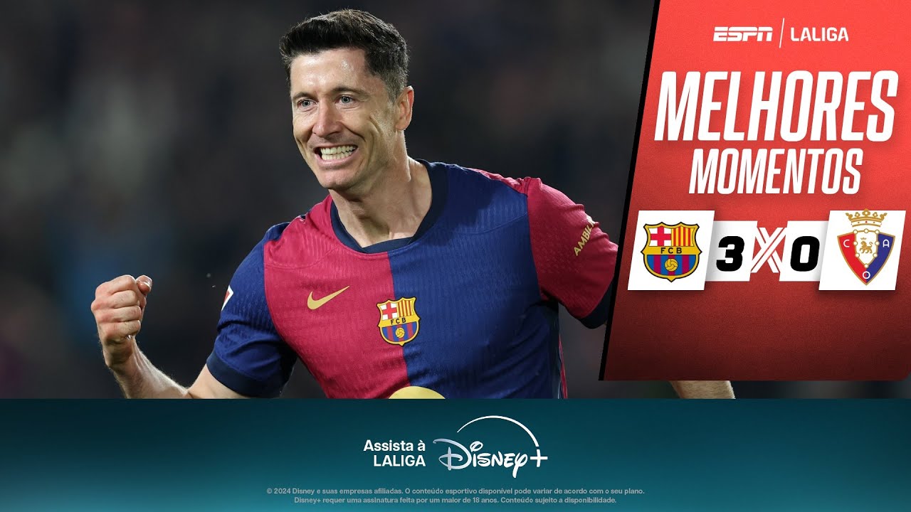 BARCELONA bate Osasuna por 3 a 0 e SE ISOLA NA LIDERANÇA de LALIGA | Melhores momentos
