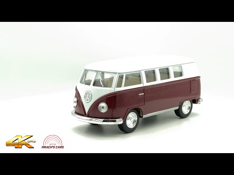 Металлическая машинка Kinsmart 1:32 «1962 Volkswagen Classical Bus (Ivory Top)» KT5377D инерционная / Оранжевый
