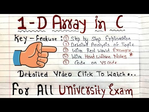 1 D Array In C C Programming Tutorial With Handwritten Notes Code Hacker