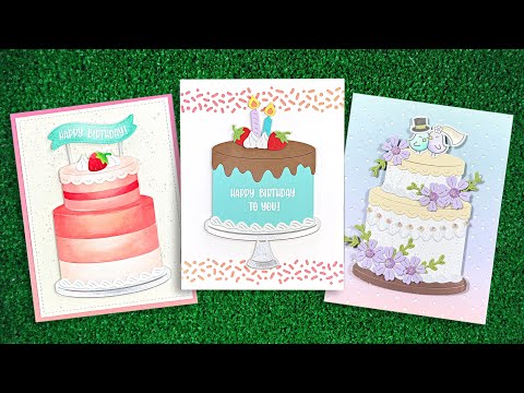 Intro to Build-A-Cake, Build-a-Cake Add-On & Sprinkles Border + 3 cards start to finish