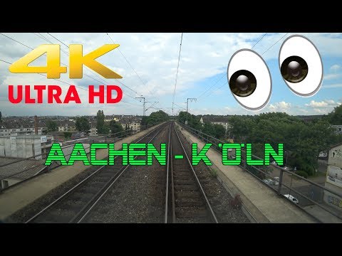 【4K】 Führerstandsmitfahrt   Aachen Hbf - Köln Nippes . LZ fahrt Baureihe 185