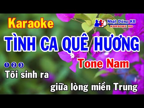 Tình Ca Quê Hương Karaoke Tone Nam - Nhạc Quê Hương Hay Nhất - Nhạc Sống - Nhật Dũng KB