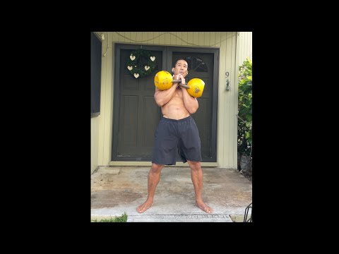 Day 237 FitPro Hawaii Workout-Double 16 kg. Long Cycle x 60/10 Minutes (2X speed) - 1/6/21, 3:52 pm