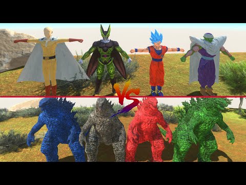 4 DRAGON BALL VS 4 GODZILLA 2021 - Animal Revolt Battle Simulator