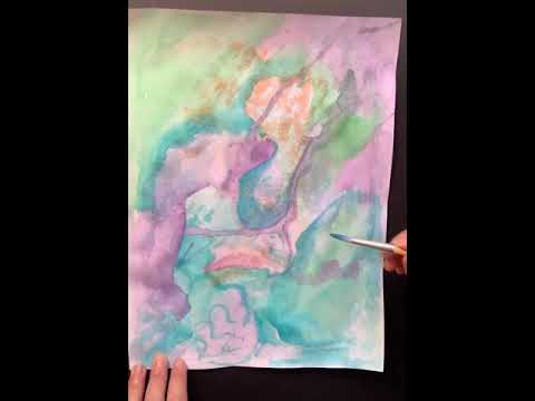 Part 3 “Memory Abstraction” Watercolor Painting. Creating the last layer.