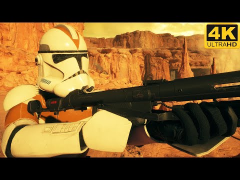 BATTLE OF GEONOSIS: Clone Troopers vs Battle Droids - Star Wars: Battlefront 2 (4K, HDR)