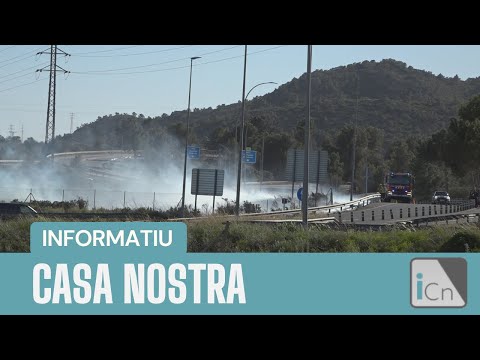 Incendi a l’accés de l’AP-7 de Vandellòs i l’Hospitalet de l’I.