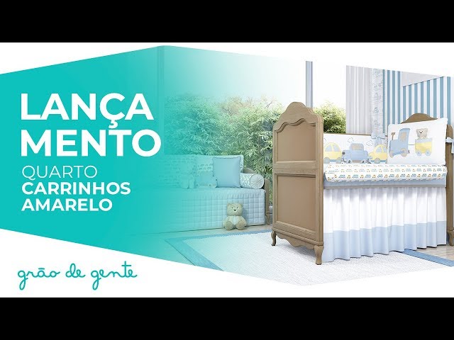 Quarto de Bebê Carrinhos Amarelo - Grão de Gente