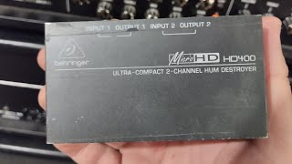 Video thumbnail for Behringer HD400 hum destroyer, no more ground loops, ground hum, digital noise, 50/60hz hum by Fergie's Guitar stuff