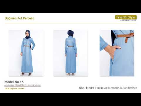 Düğmeli Kot Pardesü - Tesettür Kap ve Pardesü Modelleri