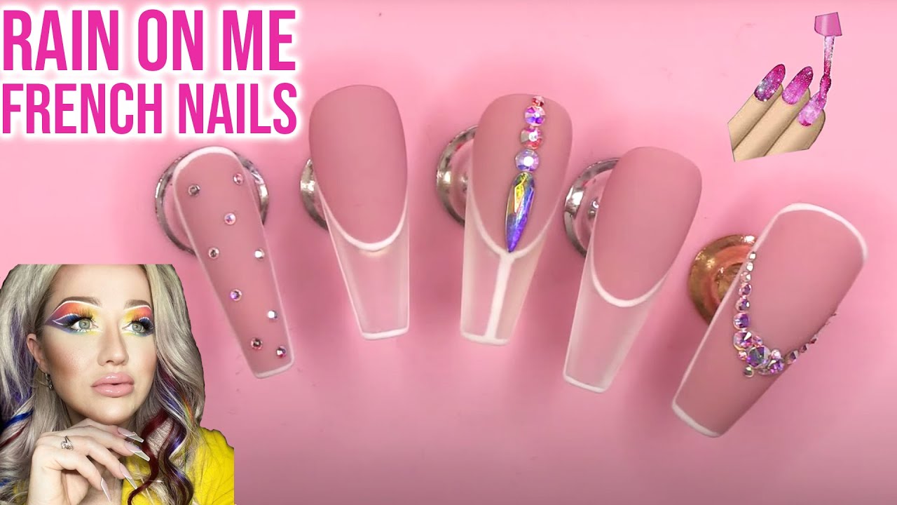 Alternative French Tips Inspired by Rain on Me