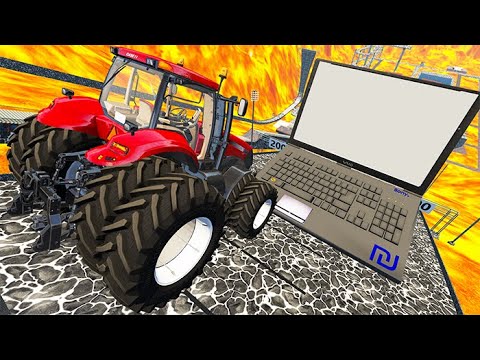 Beamng Drive - Lava Car Jump Arena High Speed Car Jumps Over Laptop | BeamNG-Destruction