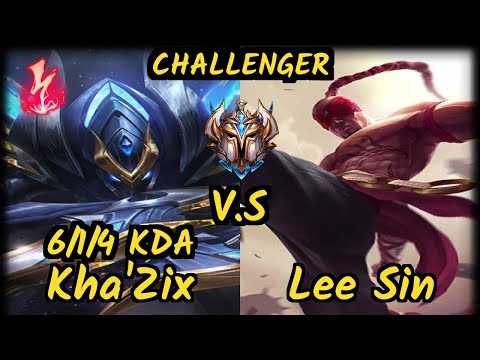 SAND OnFleek (KHA'ZIX) vs LEE SIN - 6/1/4 KDA JUNGLE CHALLENGER GAMEPLAY - KR