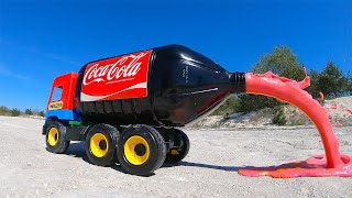 Coca Cola Truck Experiment: Balloons of big Coca-Cola