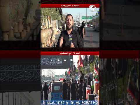شاهد بالفيديو.. الملايين تواصل الزحف من البصرة الفيحاء  صوب كربلاء الحسين ع