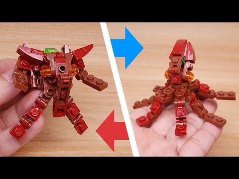 Micro LEGO brick kraken octopus transformer mech -  Red Shadow #LEGO #MOC #mech #レゴ #レゴ変形ロボ #레고변신로봇