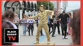 Usher is Spray Painted Gold for Undercover Dance Surprise in LA!