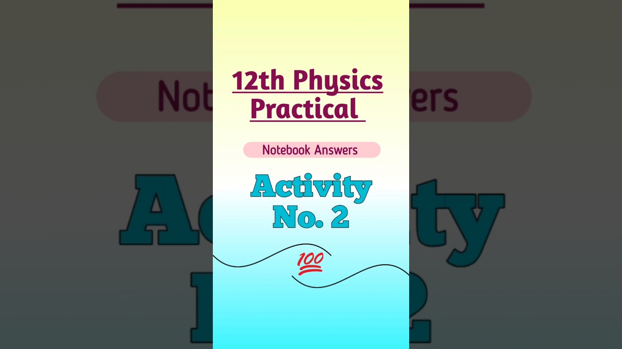 12th Physics Workbook Activity no. 2 | Maharashtra State Board#12th_Physics