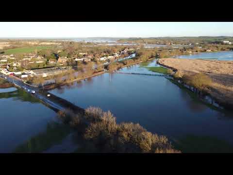 Flooding in Creech St. Michael. Taunton, somerset 2023. By Drone