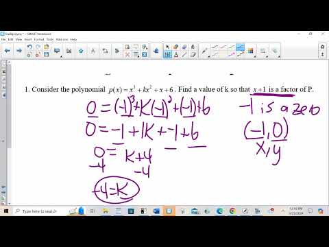 Finding k Given a Factor in a Polynomial Equation