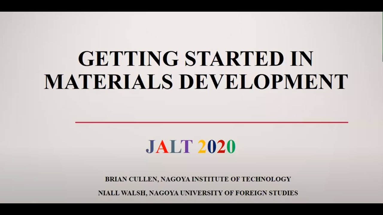 Brian Cullen & Niall Walsh: Getting Started in Materials Development
