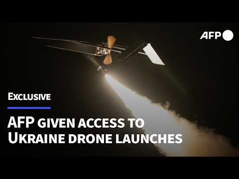 Video Thumbnail: EXCLUSIVE: AFP accesses launch of massive drone barrage against Russia | AFP