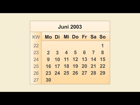 Kalender Juni 2003