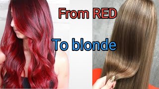 PAANO MAG TANGGAL NG RED HAIR COLOR TO BLONDE#haircolor
