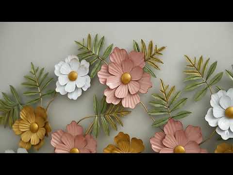 Divine Gardenia Metal Flower Wall Art - 114x64cm