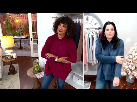 AnyBody Fleeced Back French Terry Poncho Top on QVC