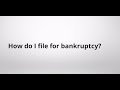 How Do I File For Bankruptcy Goldberg Lindenberg P C